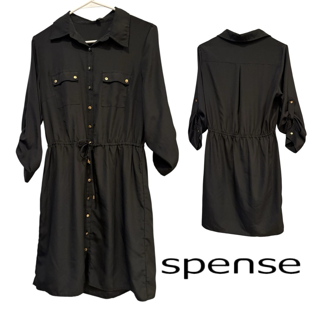 Spense Long Sleeve Dress with Button Detail, Size 8